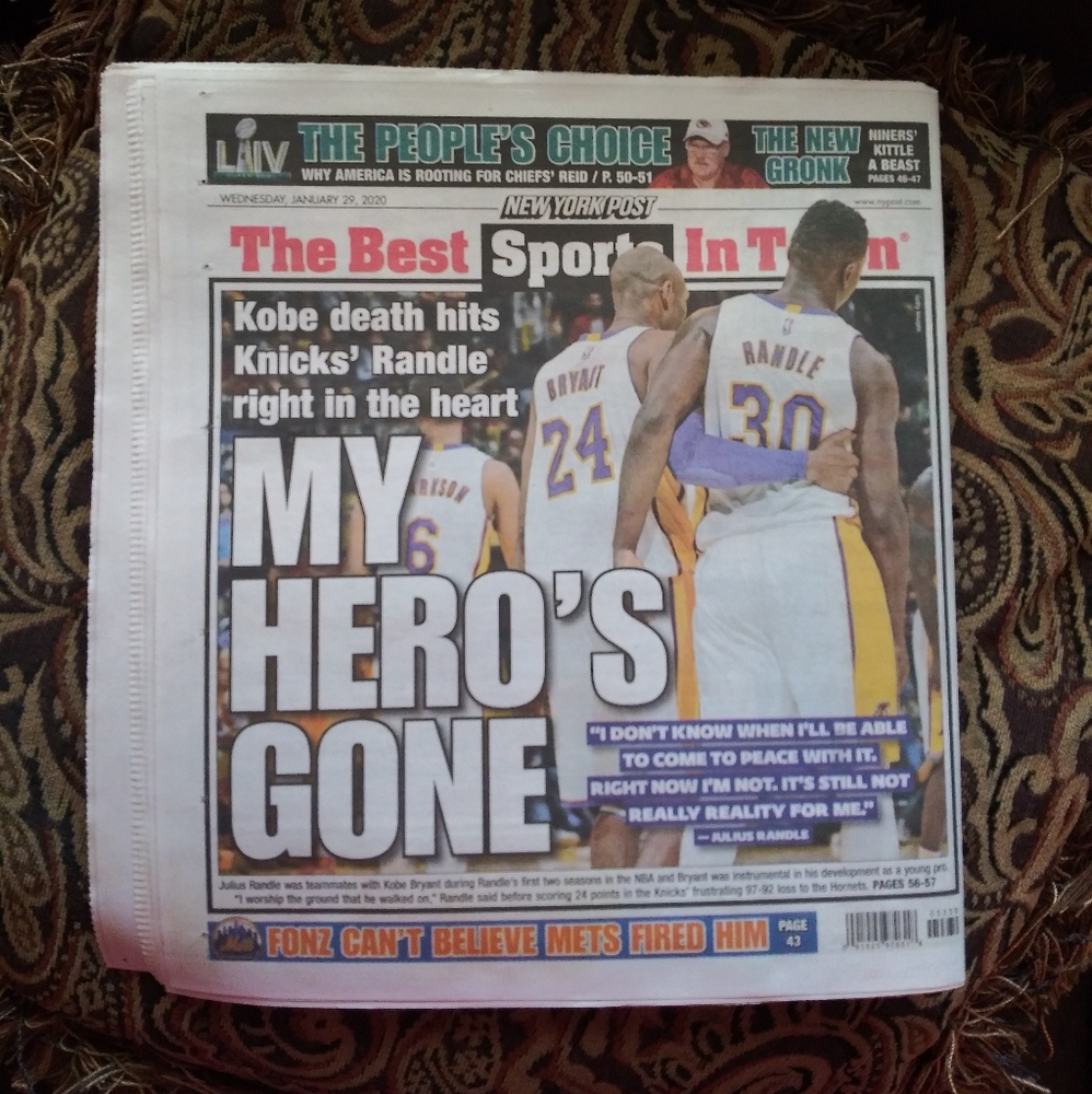 Kobe Bryant newspaper new york post